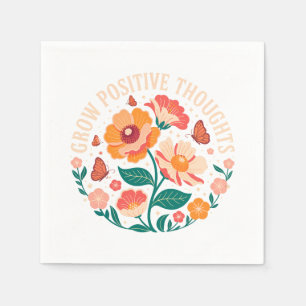 Guardanapo De Papel Pensamentos Positivos Crescentes - Inspiração Flor