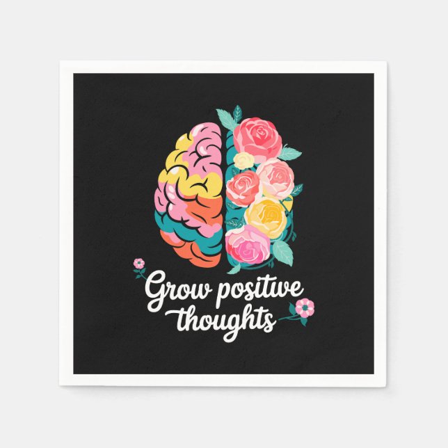 Guardanapo De Papel Pensamentos Positivos Crescentes - Inspiração Flor (Frente)