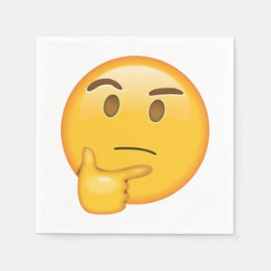 Guardanapo De Papel Pensando no Rosto - Emoji