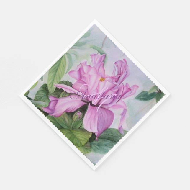 GUARDANAPO DE PAPEL PENSE EM MONOGRAMA DE FESTA DE ANIVERSÁRIO ORCHID  (Quina)