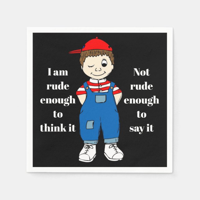 Guardanapo De Papel Pense - Não diga - Coquetel engraçado Napkins (Frente)