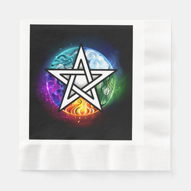 Guardanapo De Papel pentagrama wiccano (Frente)