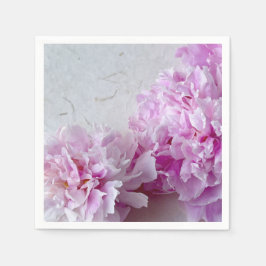 Guardanapo De Papel Peônias cor-de-rosa com espaço para texto