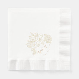 Guardanapo De Papel Peônias Ivory White Românticas para Casamento