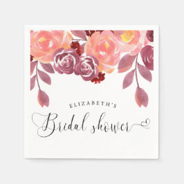 Guardanapo De Papel peonias rústicas chá de bebê com letra elegante