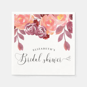 Guardanapo De Papel peonias rústicas chá de bebê com letra elegante