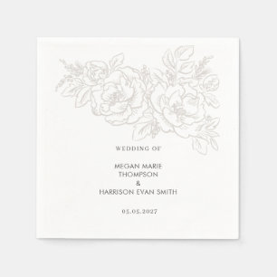 Guardanapo De Papel Peonies elegante canto floral Napkins