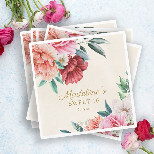 Guardanapo De Papel Peonies Rosa Borgonha Folha Floral Brurgundia Doce (Criador carregado)