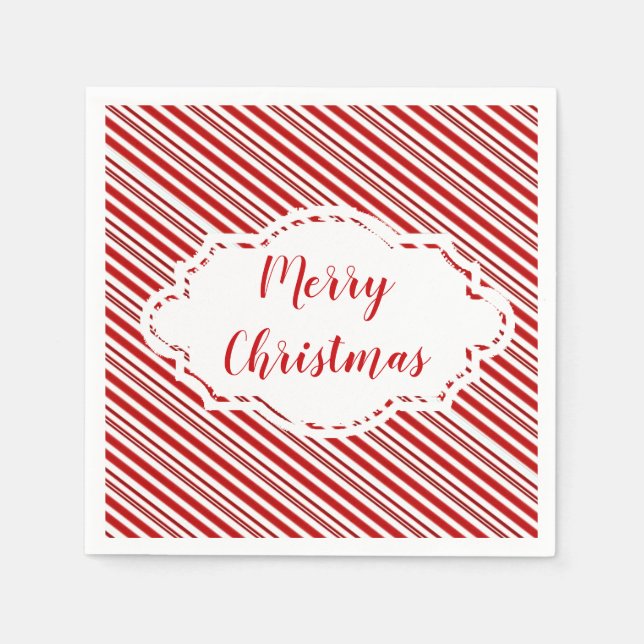 Guardanapo De Papel Peppermint candy stripe personalized   (Frente)