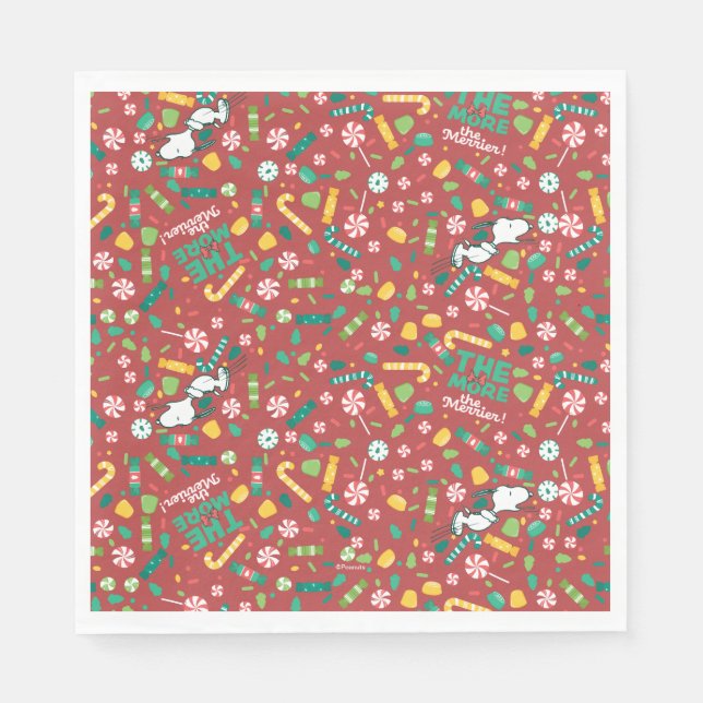 Guardanapo De Papel Peppermint Dreams Snoopy Candy Patterno (Frente)
