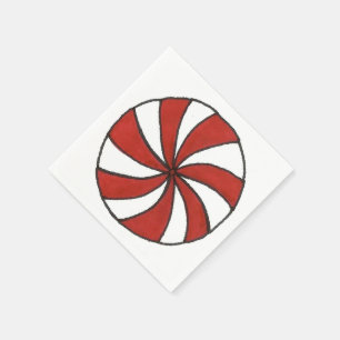 Guardanapo De Papel Peppermint Swirl Candy Cane Mint Natal Napkin