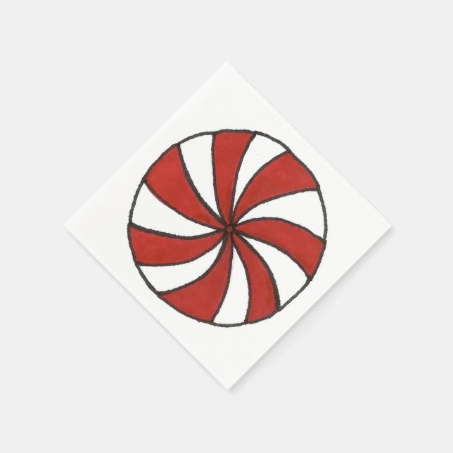 Guardanapo De Papel Peppermint Swirl Candy Cane Mint Natal Napkin (Canto)