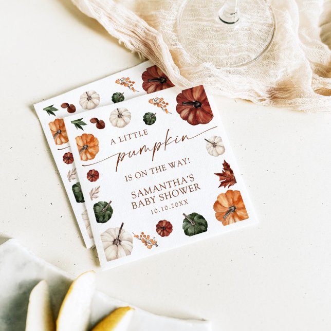 Guardanapo De Papel Pequena Abóbora No Caminho Cai Chá de fraldas (Criador carregado)