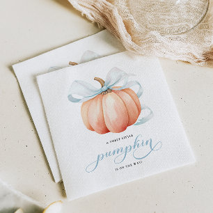 Guardanapo De Papel Pequena abóbora no caminho Chá de fraldas Arco azu