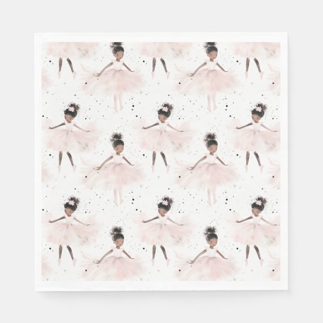 Guardanapo De Papel Pequena Ballerina #6 - Menina Negra (Frente)