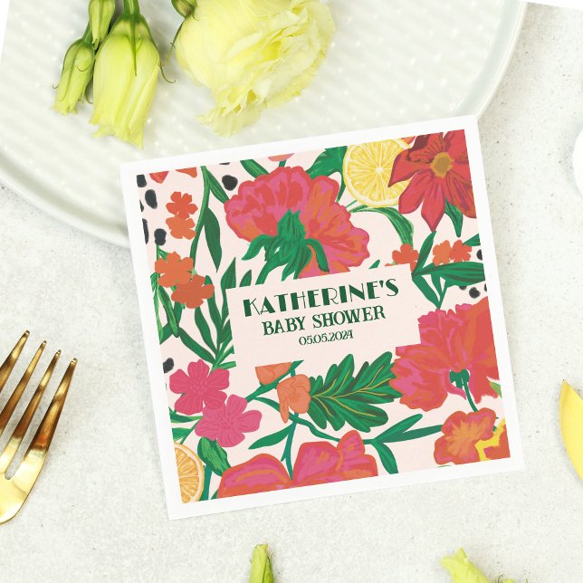 Guardanapo De Papel Pequena beleza no caminho chá de fraldas de citrin (Criador carregado)