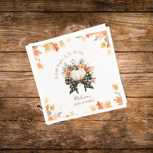 Guardanapo De Papel Pequena Chá de fraldas de Abóbora Floral e Xadrez
