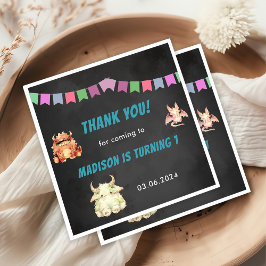 Guardanapo De Papel Pequena Festa de aniversário do Monstro