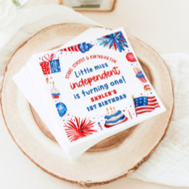 Guardanapo De Papel Pequena Miss Independente 4 de julho primeiro aniv