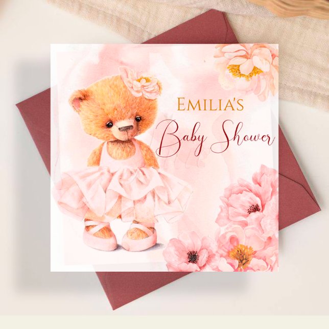 Guardanapo De Papel Pequena princesa de flores de ursinho rosa (Criador carregado)