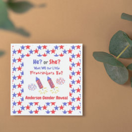 Guardanapo De Papel Pequena Revelação de Gênero do Firecracker