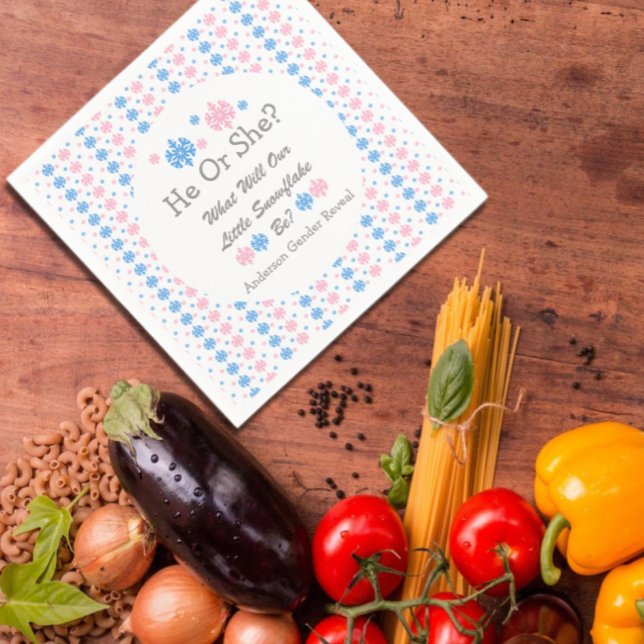 Guardanapo De Papel Pequena Revelação de Gênero em Floco de Neve (Criador carregado)