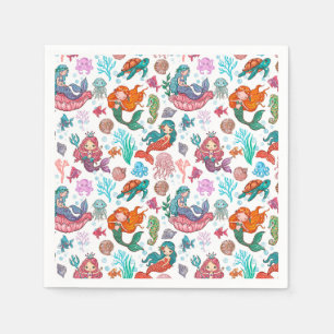 Guardanapo De Papel Pequena Sereia Papel de Aniversário Napkin