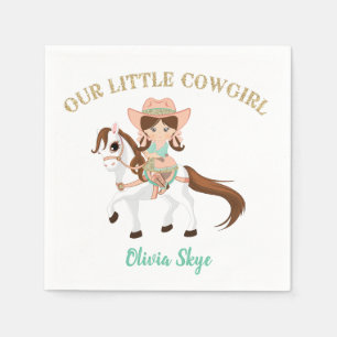 Guardanapo De Papel Pequena Vaqueira a Cavalo Meninas Aniversário West
