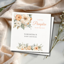 Pequeno Abóbora Laranja Floral Branco Chás de Bebê