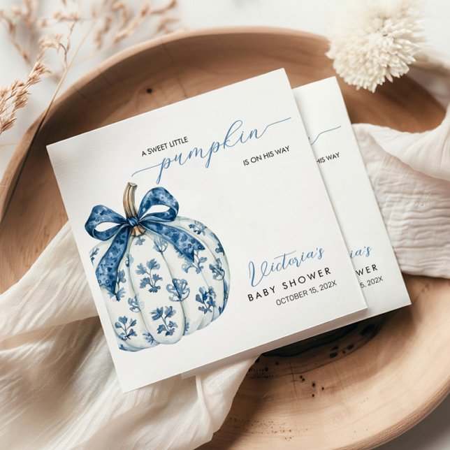 Guardanapo De Papel Pequeno Abóbora no Caminho Chá de fraldas Arco Azu (Criador carregado)