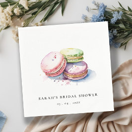 Guardanapo De Papel Pequeno-almoço Macarons Franceses de Aquarela Chuv