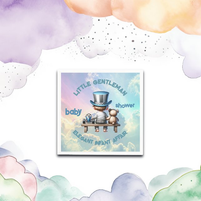 Guardanapo De Papel Pequeno Chá de fraldas Cavalheiro | (Criador carregado)