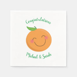 Guardanapo De Papel Pequeno Chá de fraldas Cutie Tangerina Sexo Neutro