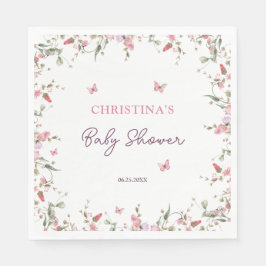 Guardanapo De Papel Pequeno Chá de fraldas de Aquarela da Borboleta