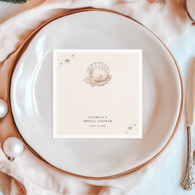 Guardanapo De Papel Pequeno Chá de fraldas de Beashell de Praia do Oce (Criador carregado)