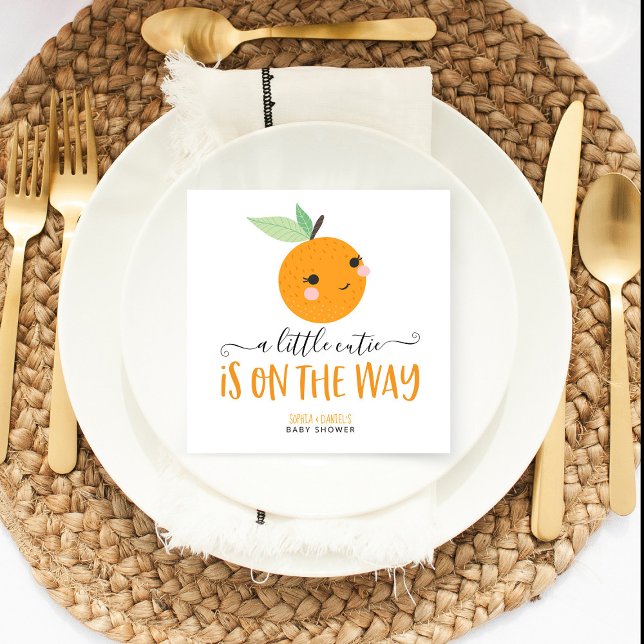 Guardanapo De Papel Pequeno Chá de fraldas de Citros Cocktail Napkin (Criador carregado)