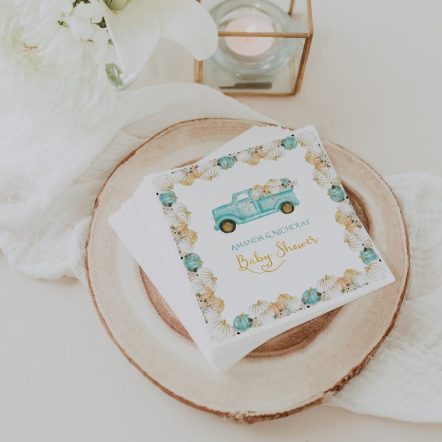 Guardanapo De Papel Pequeno Chá de fraldas de outono de Abóbora (Criador carregado)