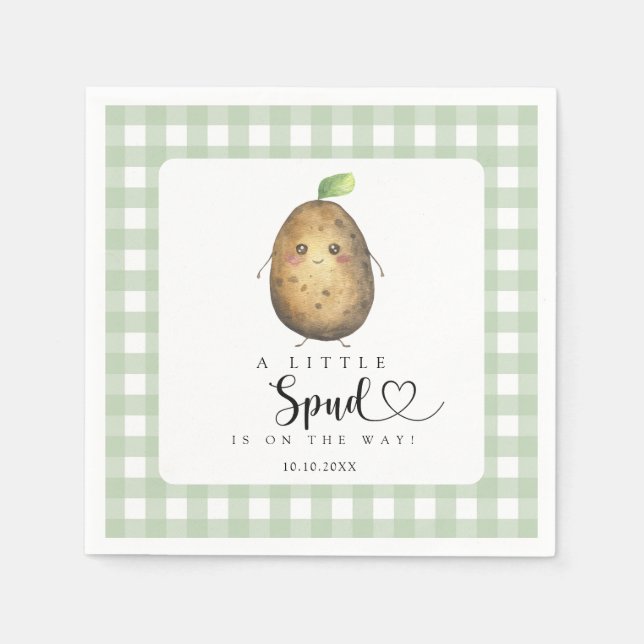 Guardanapo De Papel Pequeno Chá de fraldas de Spud (Frente)