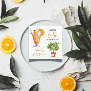 Guardanapo De Papel Pequeno Chá de fraldas de Verão de Citrus Laranja