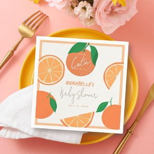 Guardanapo De Papel Pequeno Chá de fraldas Laranja Moderno Cutie