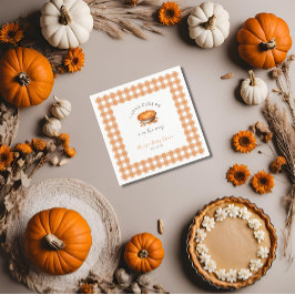 Guardanapo De Papel Pequeno Chá de fraldas Pie Fall Pumpkin Gingham