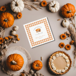 Guardanapo De Papel Pequeno Chá de fraldas Pie Fall Pumpkin Gingham