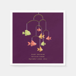 Guardanapo De Papel Pequeno Chá de fraldas Vermelho de Crimson de Peix