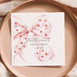 Guardanapo De Papel Pequeno Chá de fraldas Vermelho Rosa Rosa