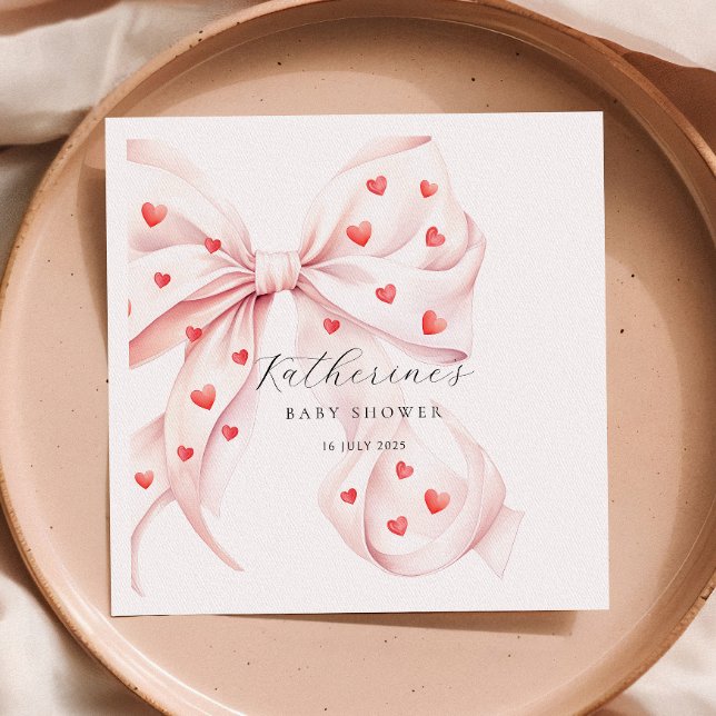 Guardanapo De Papel Pequeno Chá de fraldas Vermelho Rosa Rosa (Criador carregado)