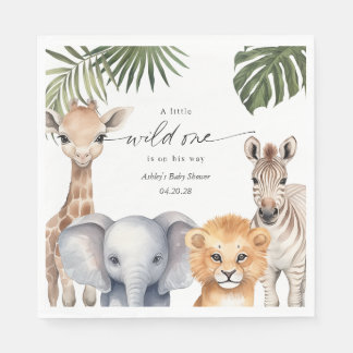 Guardanapo De Papel Pequeno Chá Safari Animal Baby Boy Napk
