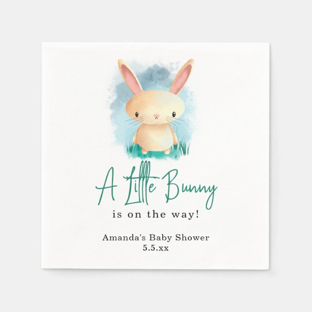 Guardanapo De Papel Pequeno Coelhinho - chá de fraldas (Frente)