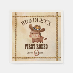 Guardanapo De Papel Pequeno cowboy, cavalo bebê fofo primeiro rodeio