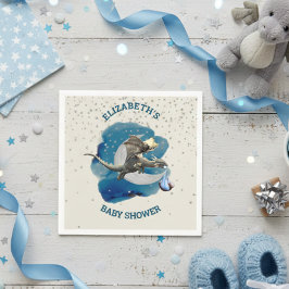 Guardanapo De Papel Pequeno Dragão Chá de fraldas Silver Star