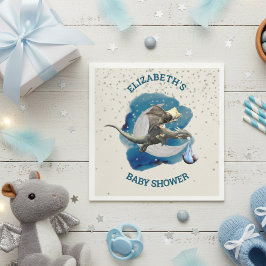 Guardanapo De Papel Pequeno Dragão Chá de fraldas Silver Star